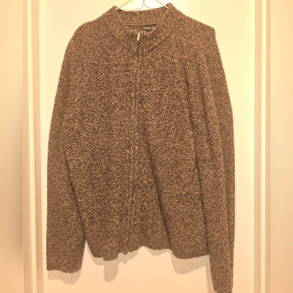 Women's Brown Sweater Large By Designers Original With Zipper